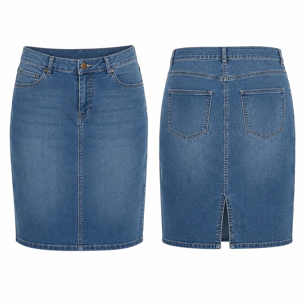 Westport Women's Medium Wash Denim Knee-Length Skirt
